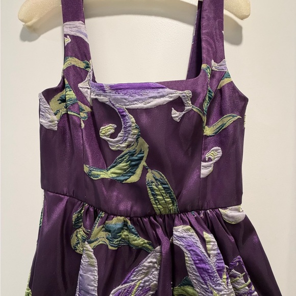 Chic Purple Floral High Low Gown - Picture 9 of 10